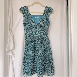 y2k cheetah leopard print chiffon dress